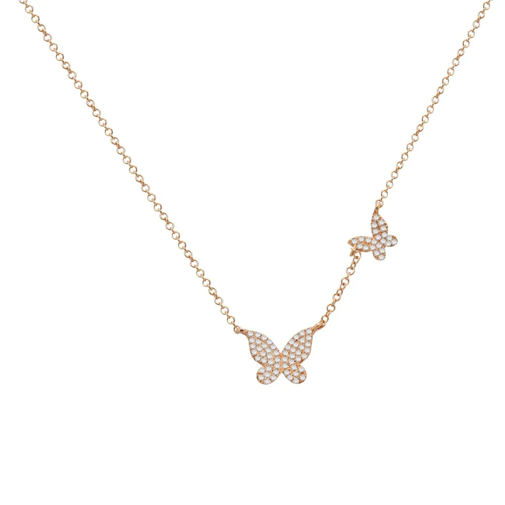 Modern Butterfly Diamond Necklace