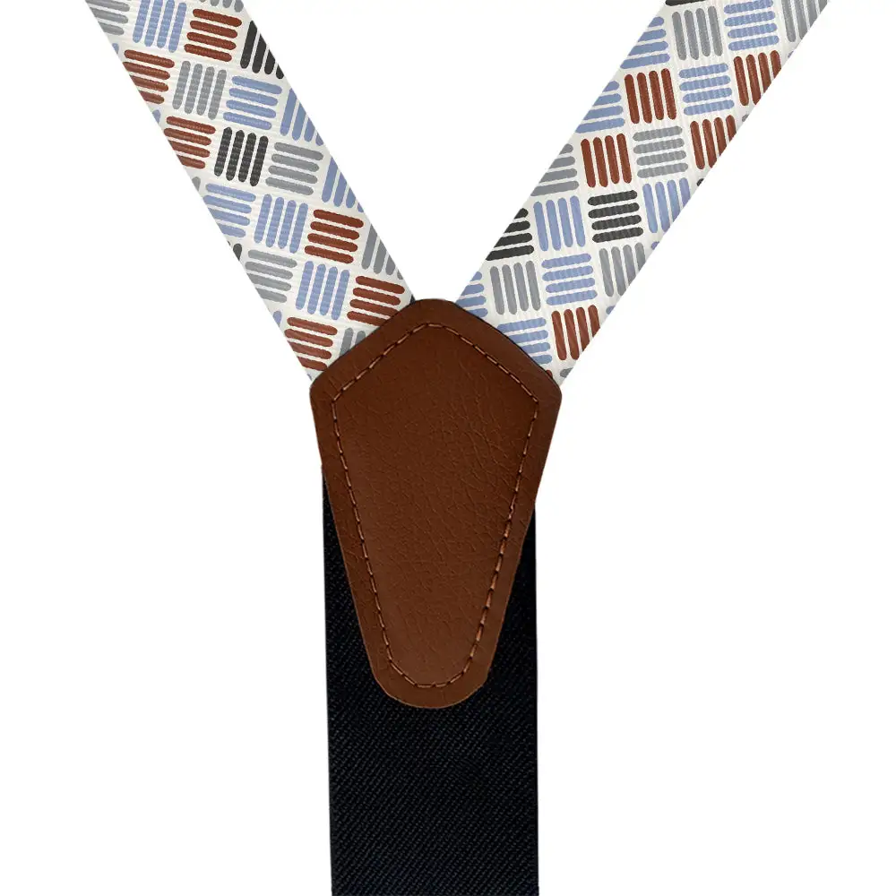 Crosshatch Plaid Pattern Suspenders