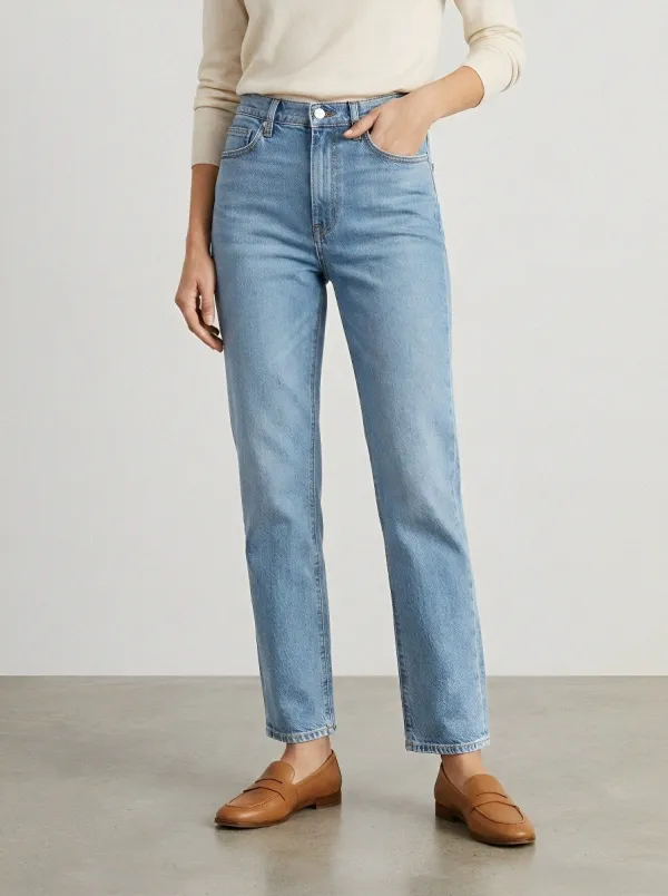 Casual High-Rise Women's Straight-Leg Jeans
