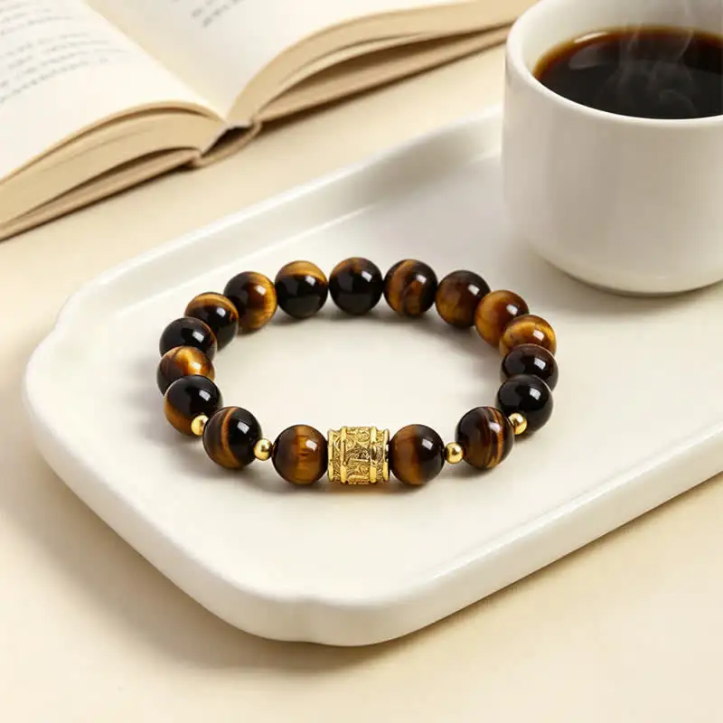 Tiger Eye Obsidian Beads Bracelet