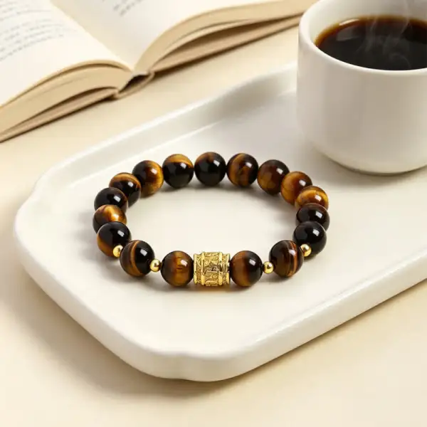 Tiger Eye Obsidian Beads Bracelet