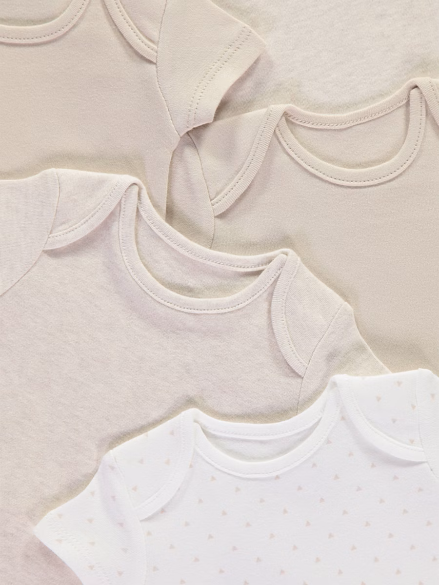 Neutral Short Sleeve Bodysuits 5 Pack detail 1