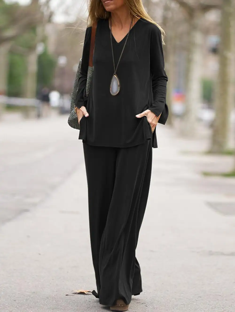 Top Wide-Leg Pants Loose Suit