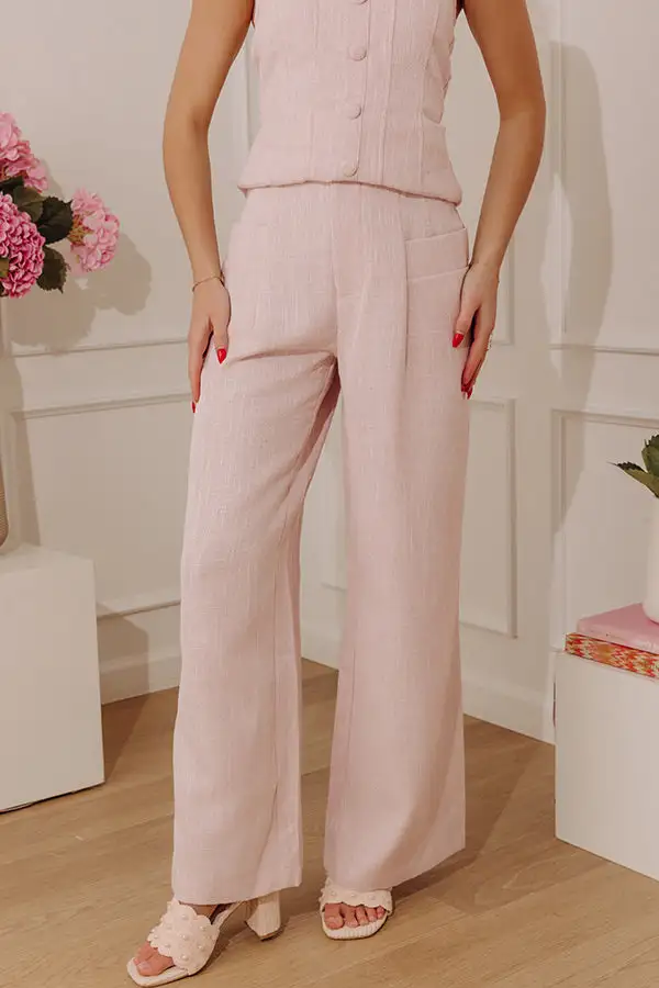 High Waist Wide Leg Knit Unlined Pants