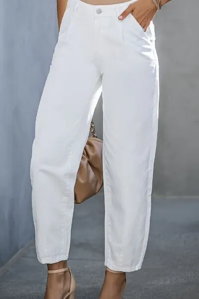 Washed Stretch Straight Leg Jeans