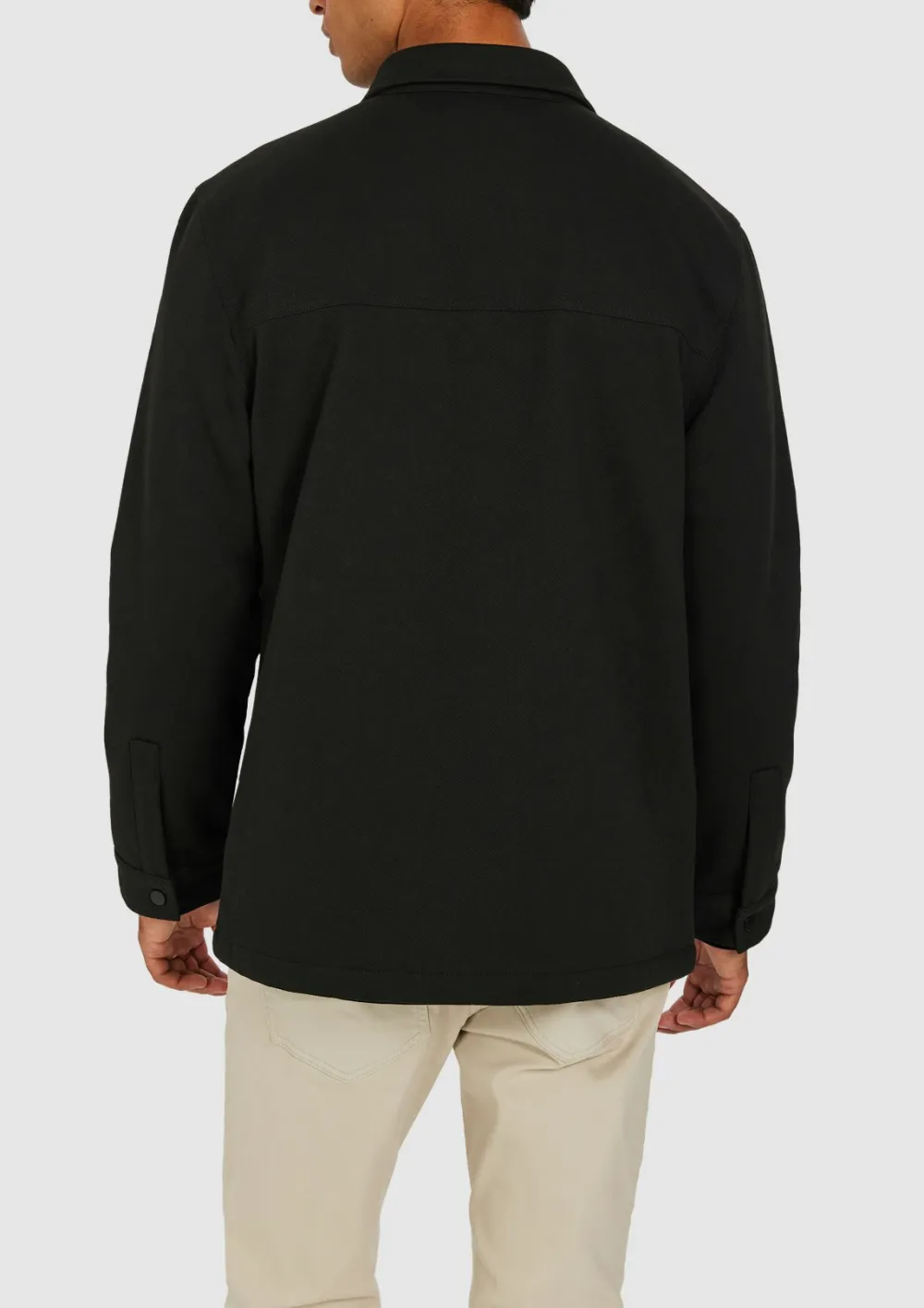 Black Basic Daily Double-Breasted Jacket
