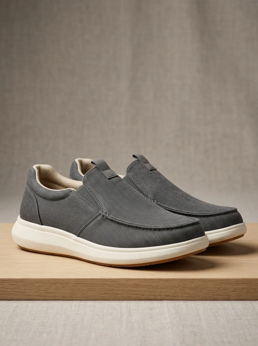 Versatile Herringbone Elastic Comfort Edit Men's Stretch Canvas Shoes