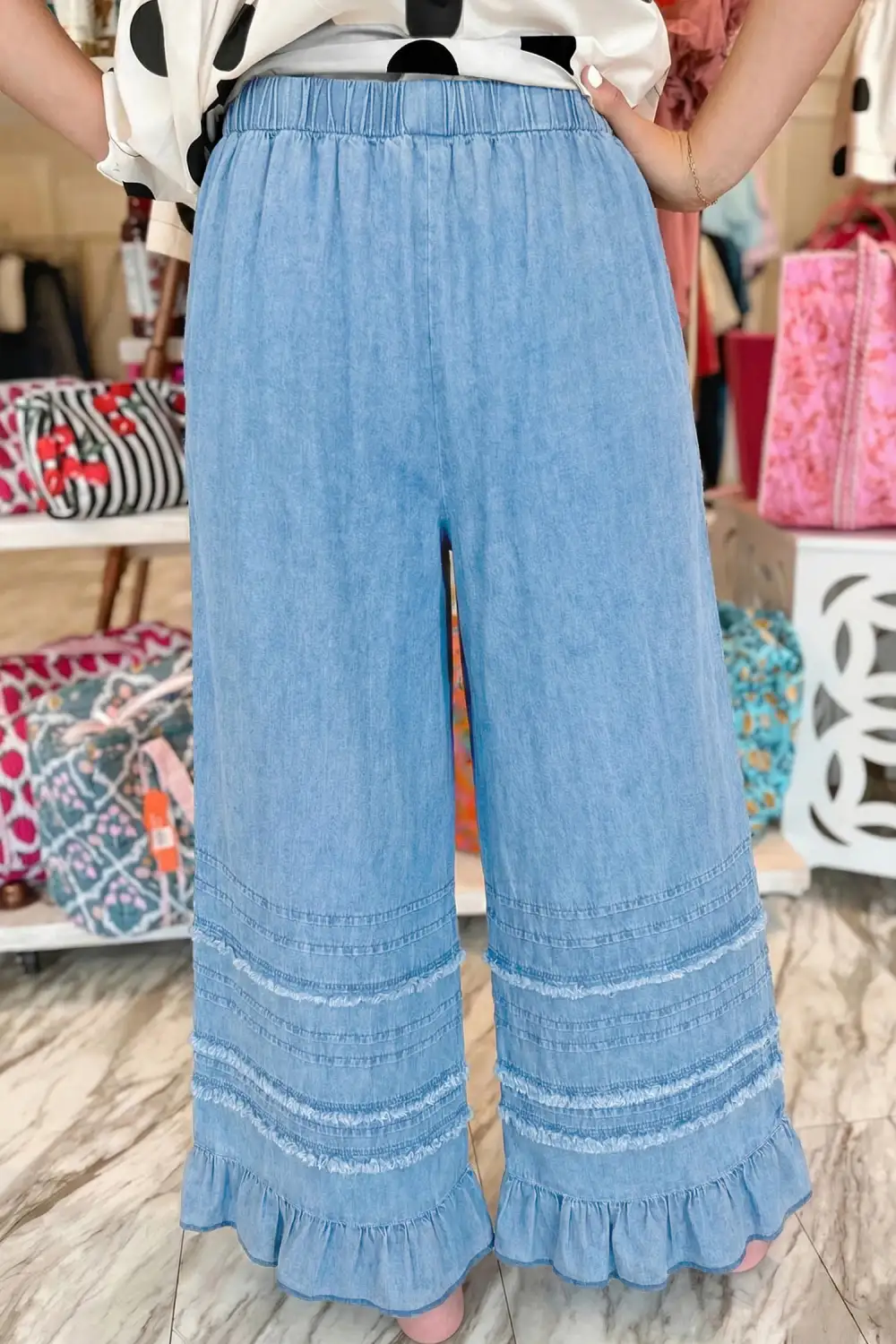 Relaxed Fit Wide Leg Casual Jeans