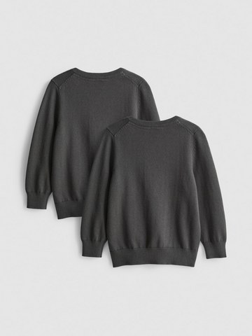 3-7yrs | 2pk Unisex Cotton Rich V-Neck School Jumpers detail 3