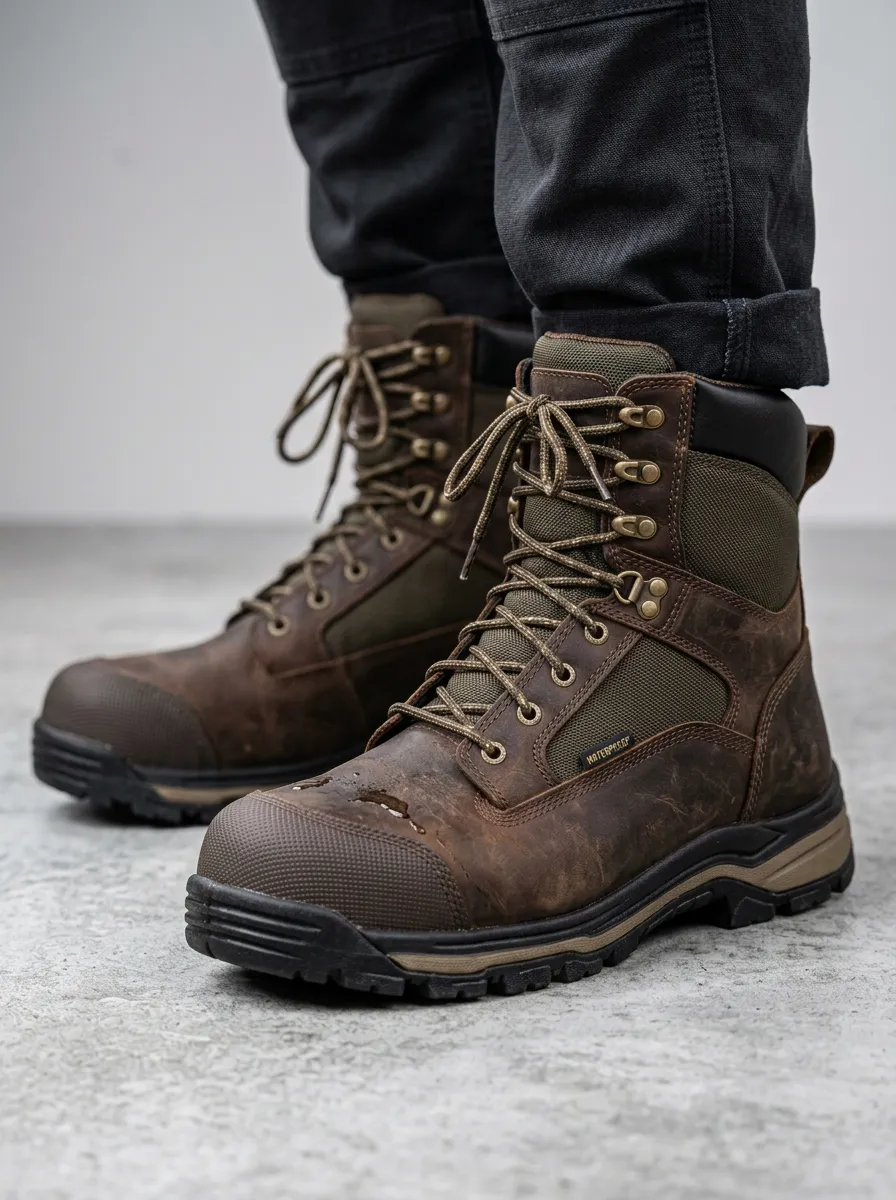 Unisex Waterproof Leather Outdoor Tactical Work Boots