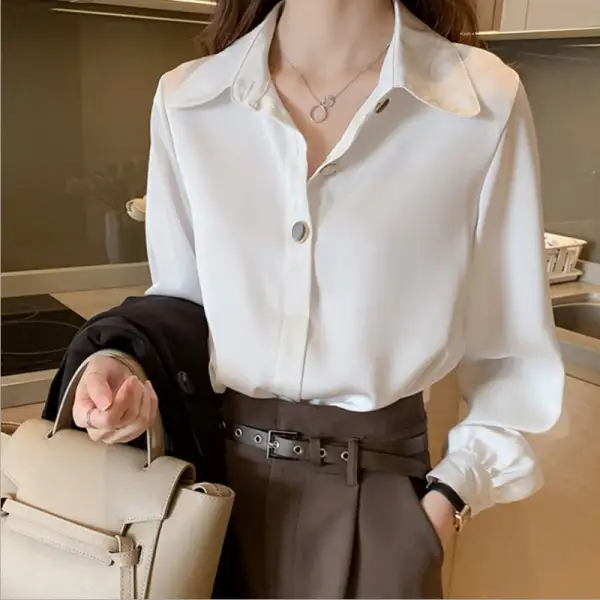 Poised Silk Look Oversized Blouse