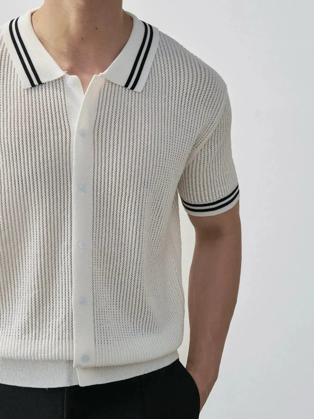 Relaxed Collared Knit Shirt