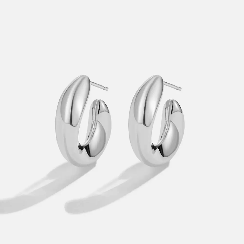 Stainless Steel Waterproof Twisted Hoop Earrings