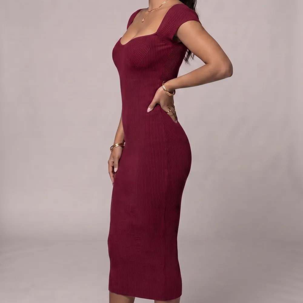 Statement Knitted Midi Dress