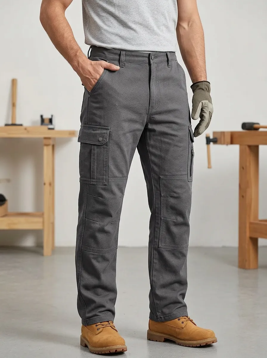 Men's Heavy Duty Cargo Multi-Pocket Work Pants