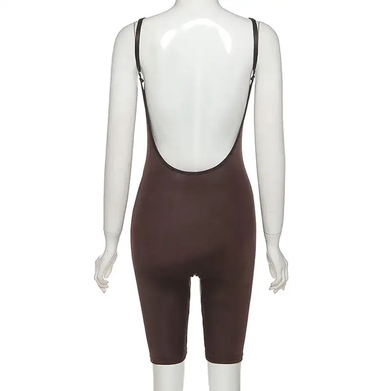 Seamless Spaghetti Strap Fitted Romper