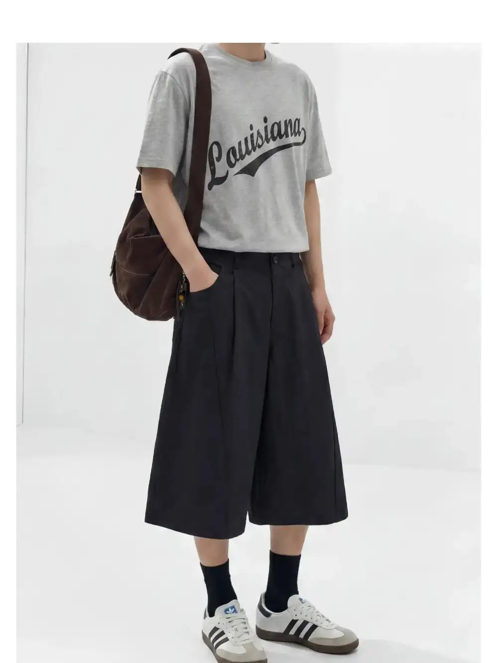 Wide-Cut Bermuda Shorts