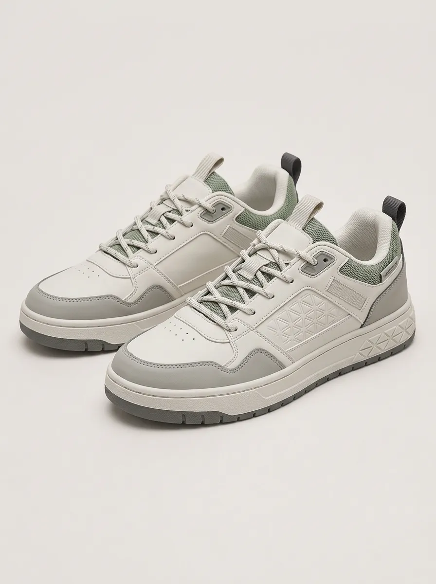 Men's Minimal Geometric Pattern Embossed Skate Shoes