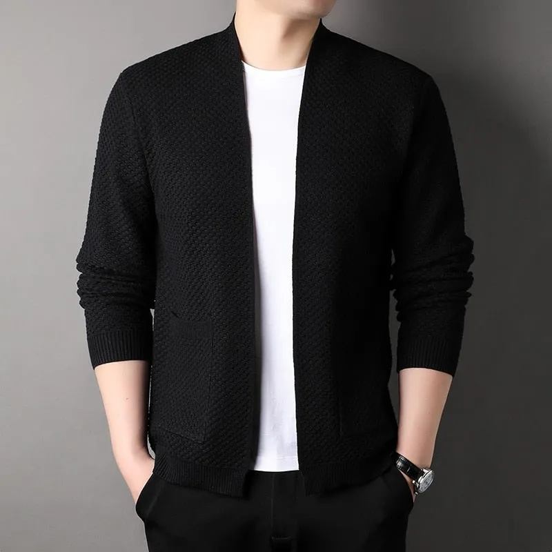 Slim Fit Knitted Cardigan with Pockets