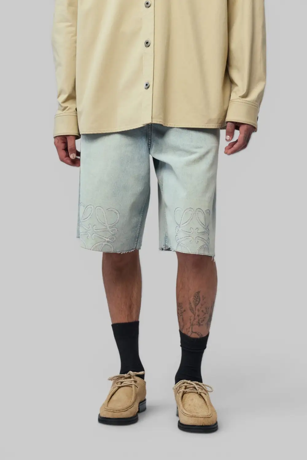 Cotton Denim Shorts