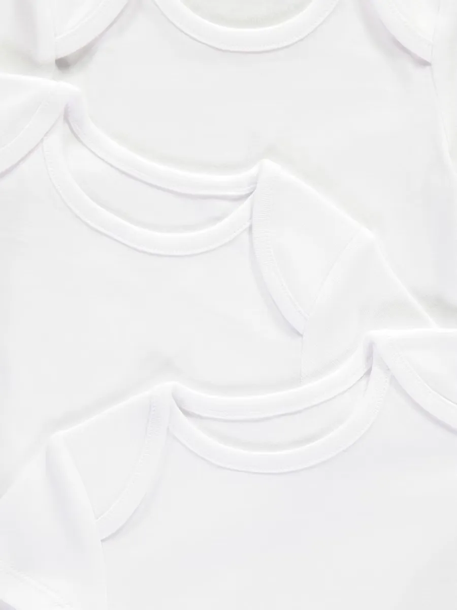 White Short Sleeve Bodysuits 10 Pack