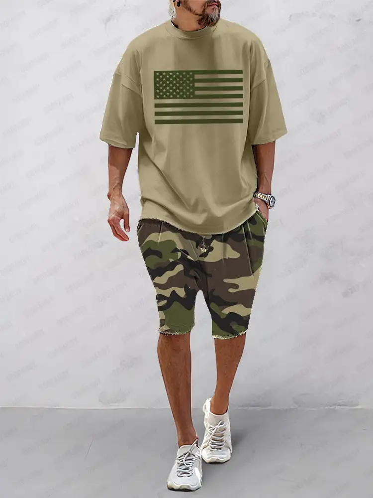 Casual Ethnic Print Sports Set