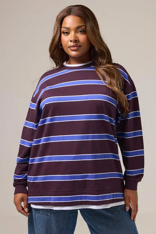 Purple Stripe 2-In-1 Sweatshirt