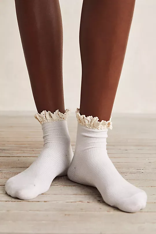 Waffle Knit Ankle Socks green