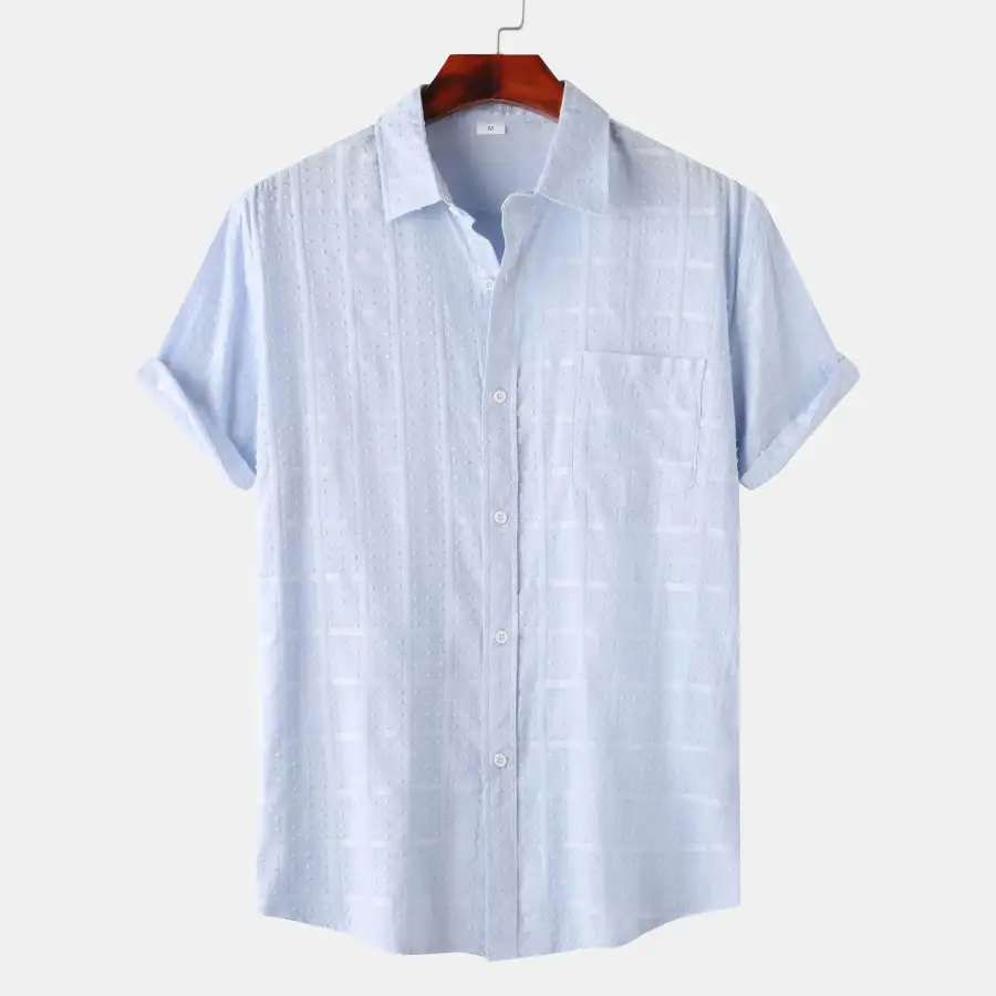 Versatile Men's Casual Short Sleeve Button Down Shirt