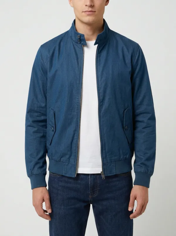 Stand Collar Zip Bomber Jacket