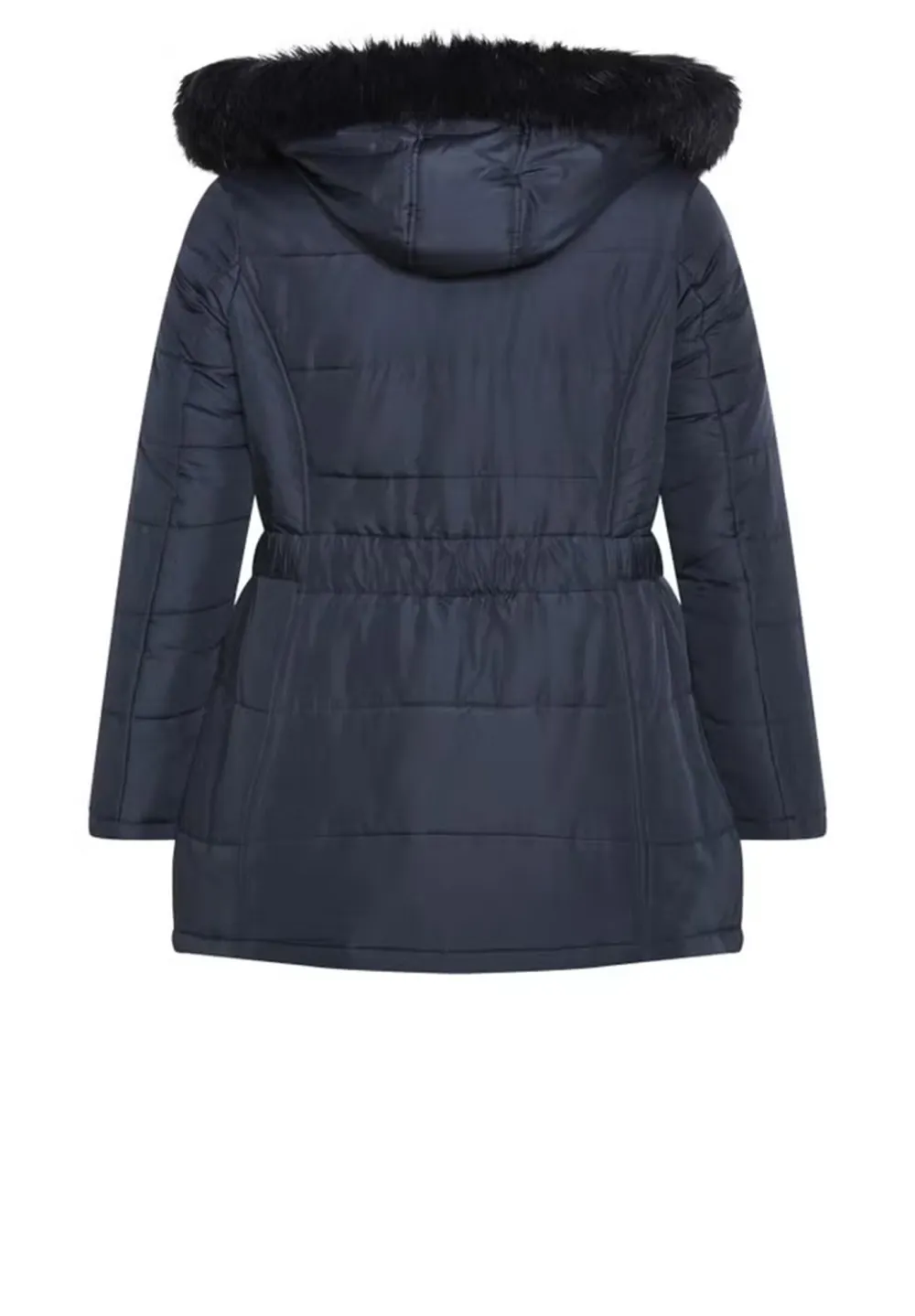 Waist Tied Fur Hat Down Jacket