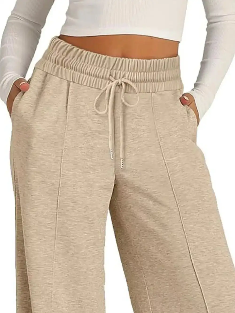 Wide Leg Drawstring Relaxed Fit Pocketed Pants