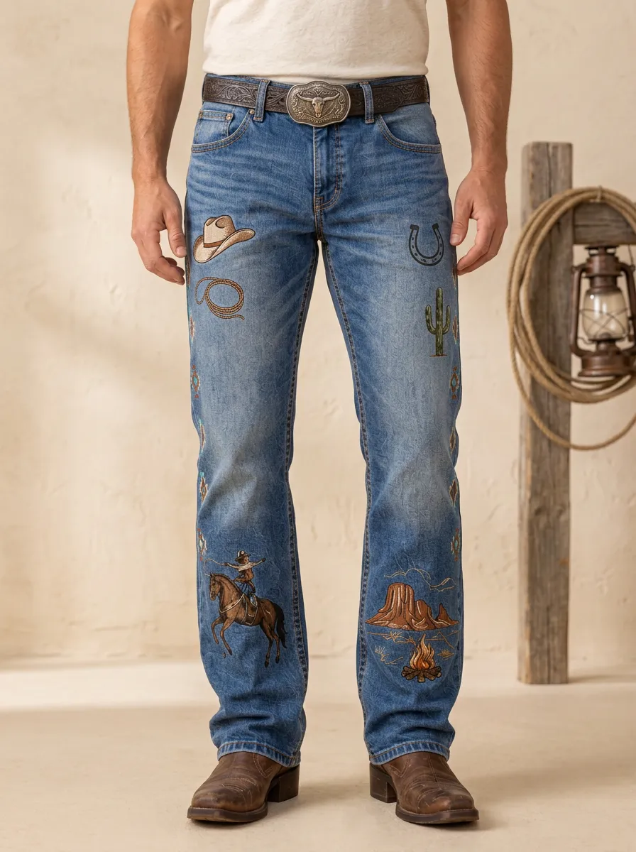 Everyday Cowboy Horse Finish Men's Western Jeans