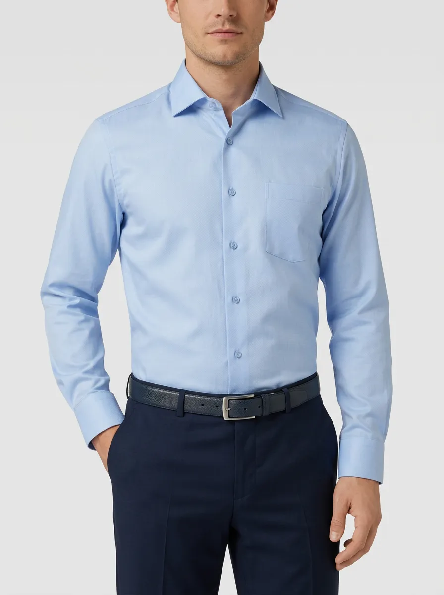 Men's Polished Long-Sleeve Solid Dress Shirt