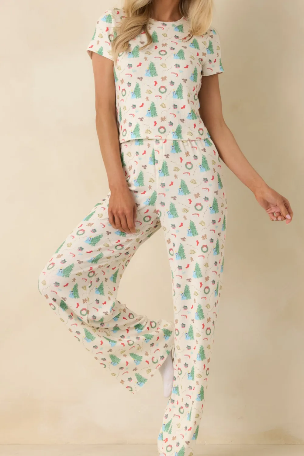 Morning Multi Christmas Print Pajama Pants
