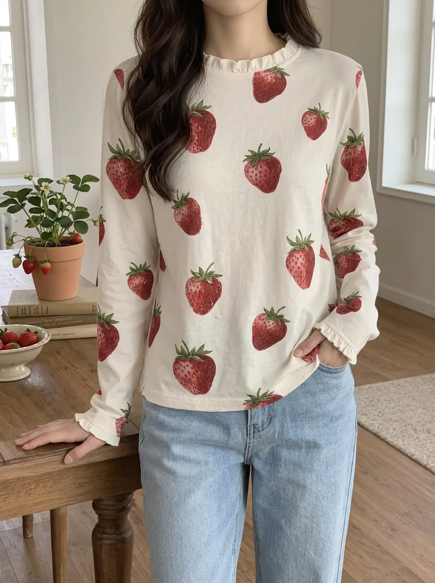 Women's Romantic Everyday Charming Weekend Long Sleeve T-Shirt