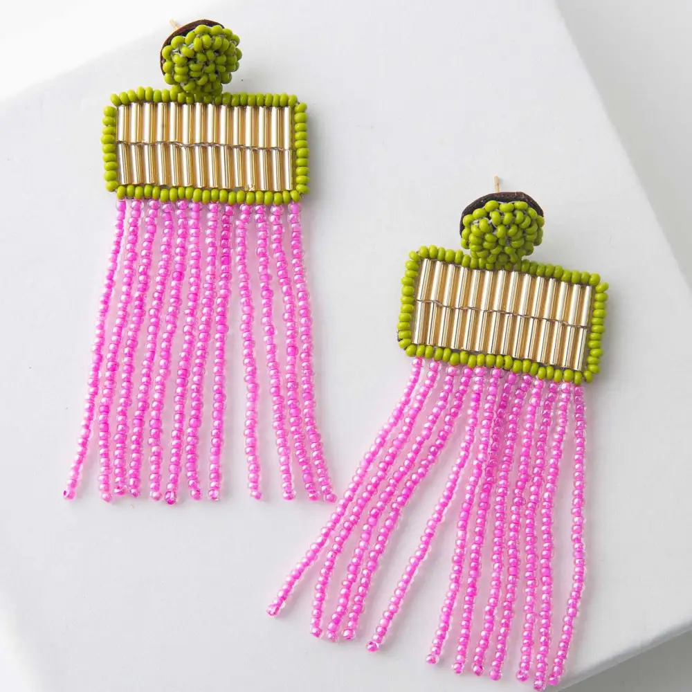 Textured Fringe Drop Earrings
