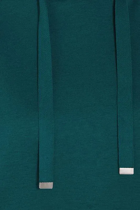Teal Green Luxe Drawstring Hoodie