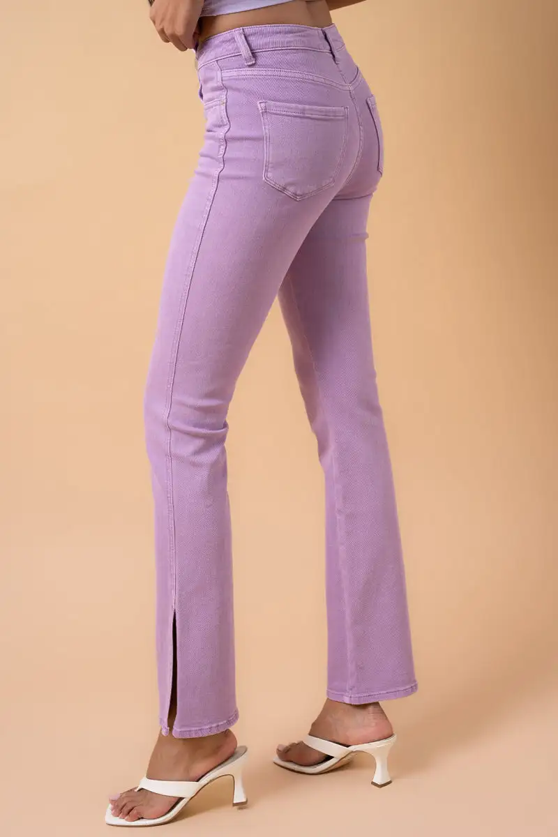 Women's Five Pocket Crossover Flare Stretch Denim Jeans