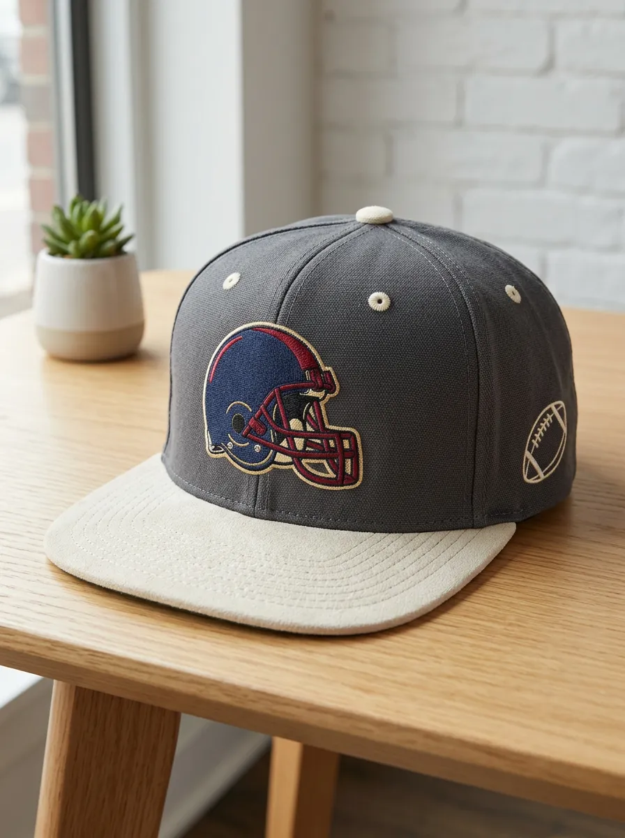 Men's Sport Football Fan Helmet Embroidered Snapback Cap