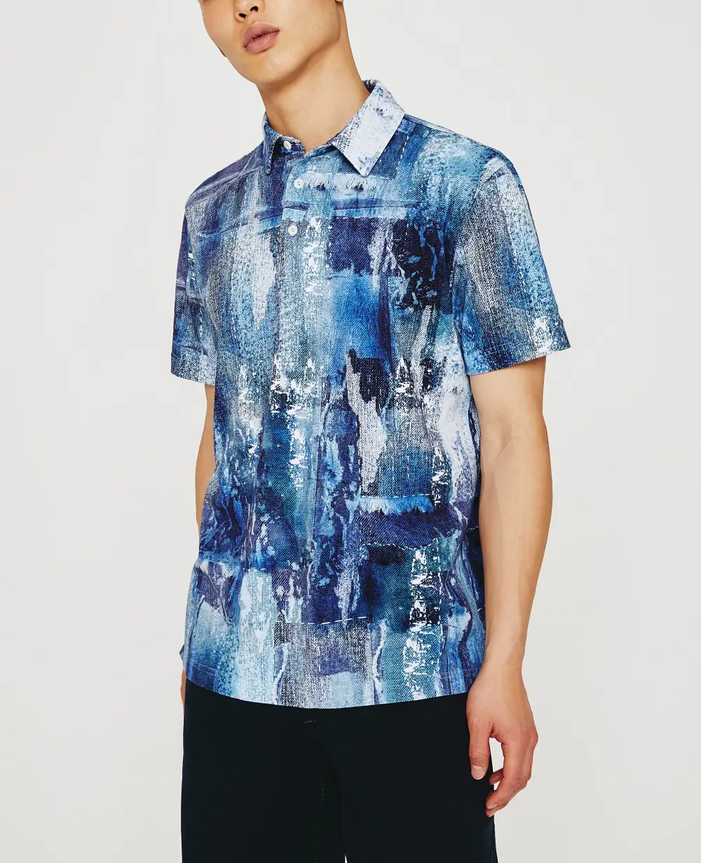 Men's Denim Polo Shirt