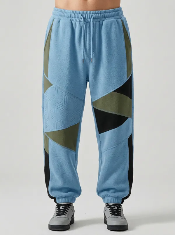 Unisex Geometric Patchwork Print Joggers