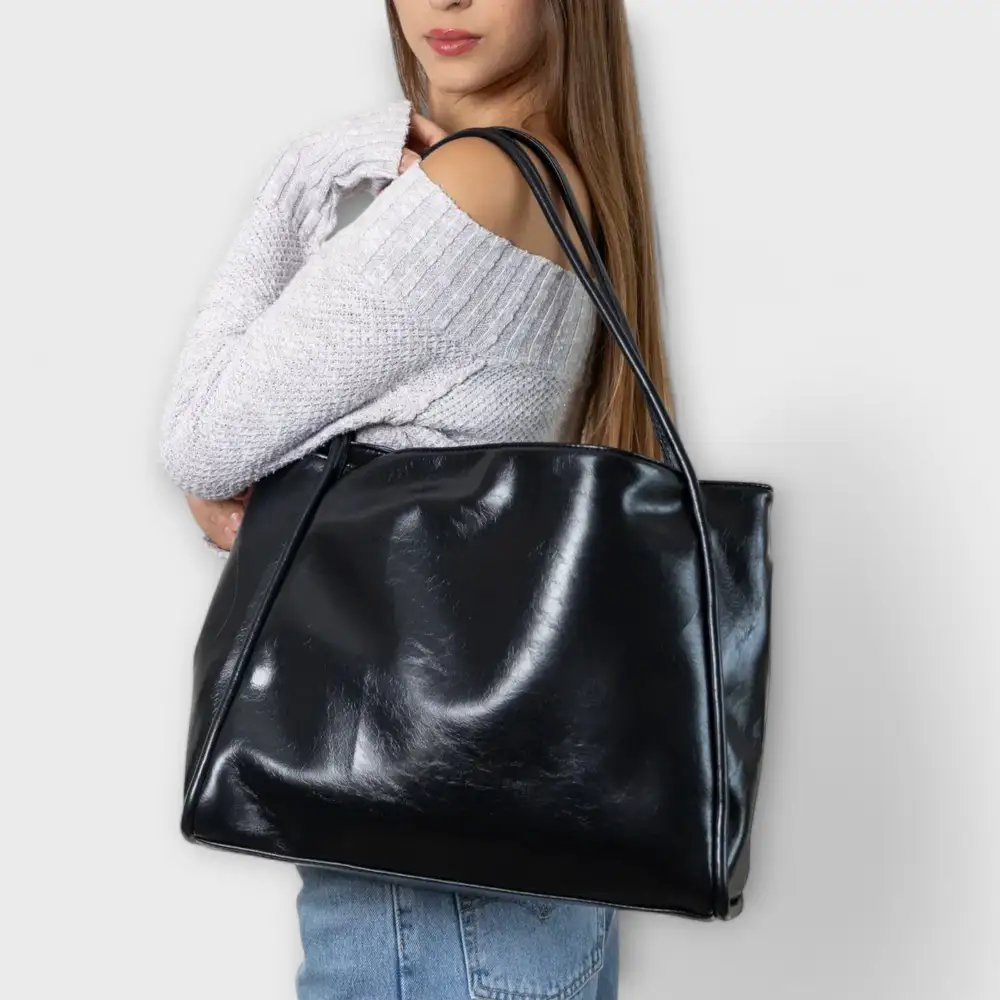 Latch Front Twill Handbag