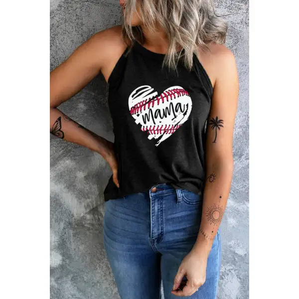 Heart Graphic Round Neck Tank