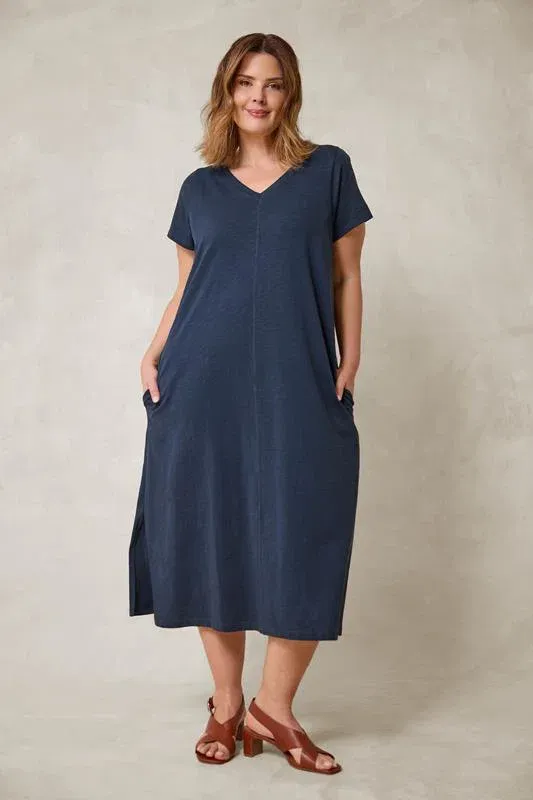 Navy Blue Premium Cotton Dress