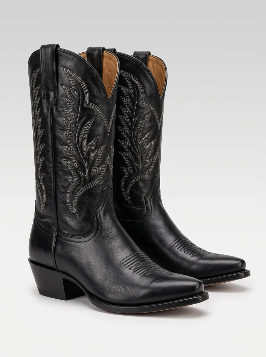 Men's Red Cowboy Boots with Classic