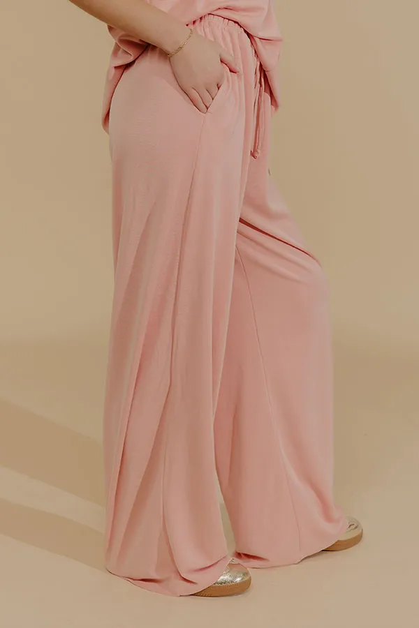 High Waist Wide Leg Modal Blend Drawstring Elastic Waist Pants