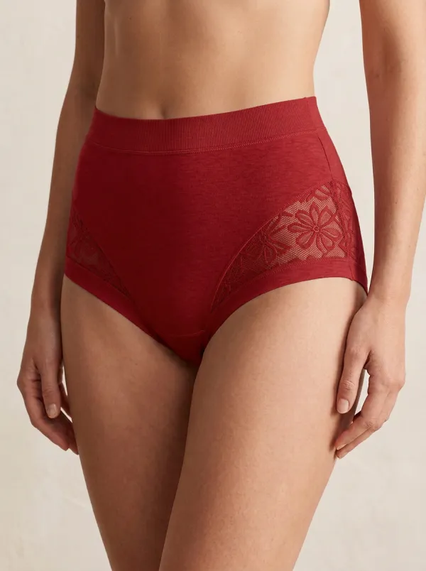 Women's Classic High-Waisted Floral-Lace Lace-Trim Panties