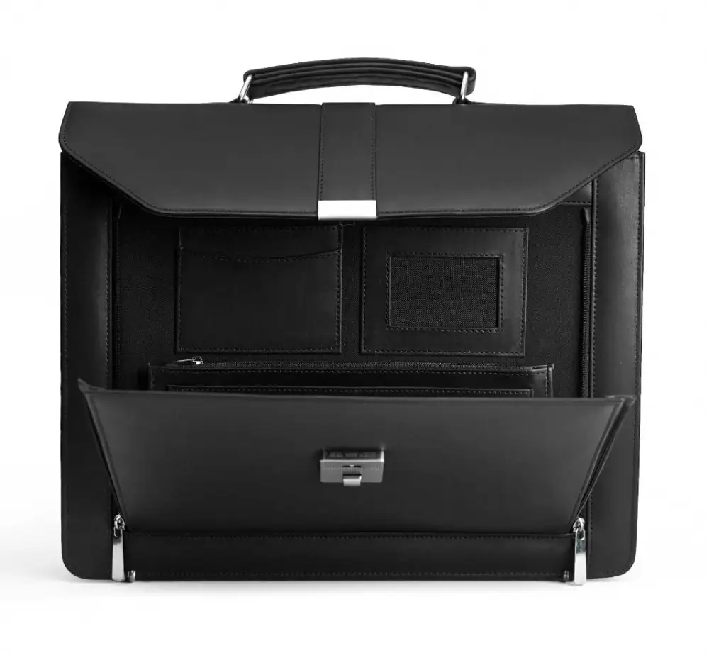Structured Executive Leather Briefcase