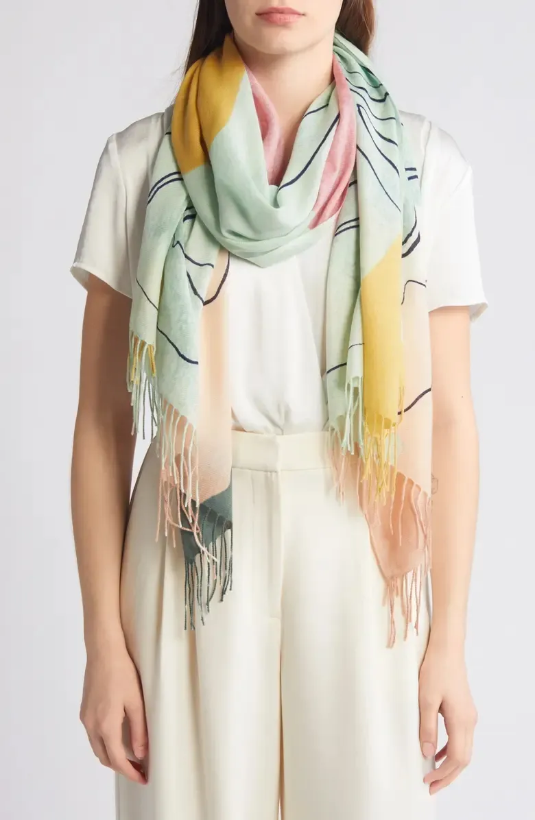 Art Graphic Printed Wool & Cashmere Scarfs
